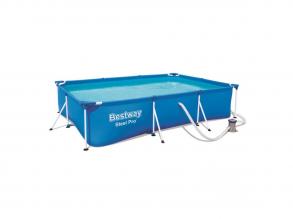 Bestway Swimming Pool Set Steel Pro Rectangle, 300cm (inkl. Pumpe!)