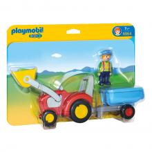 PLAYMOBIL-6964 Landwirt mit Traktor und Anhänger